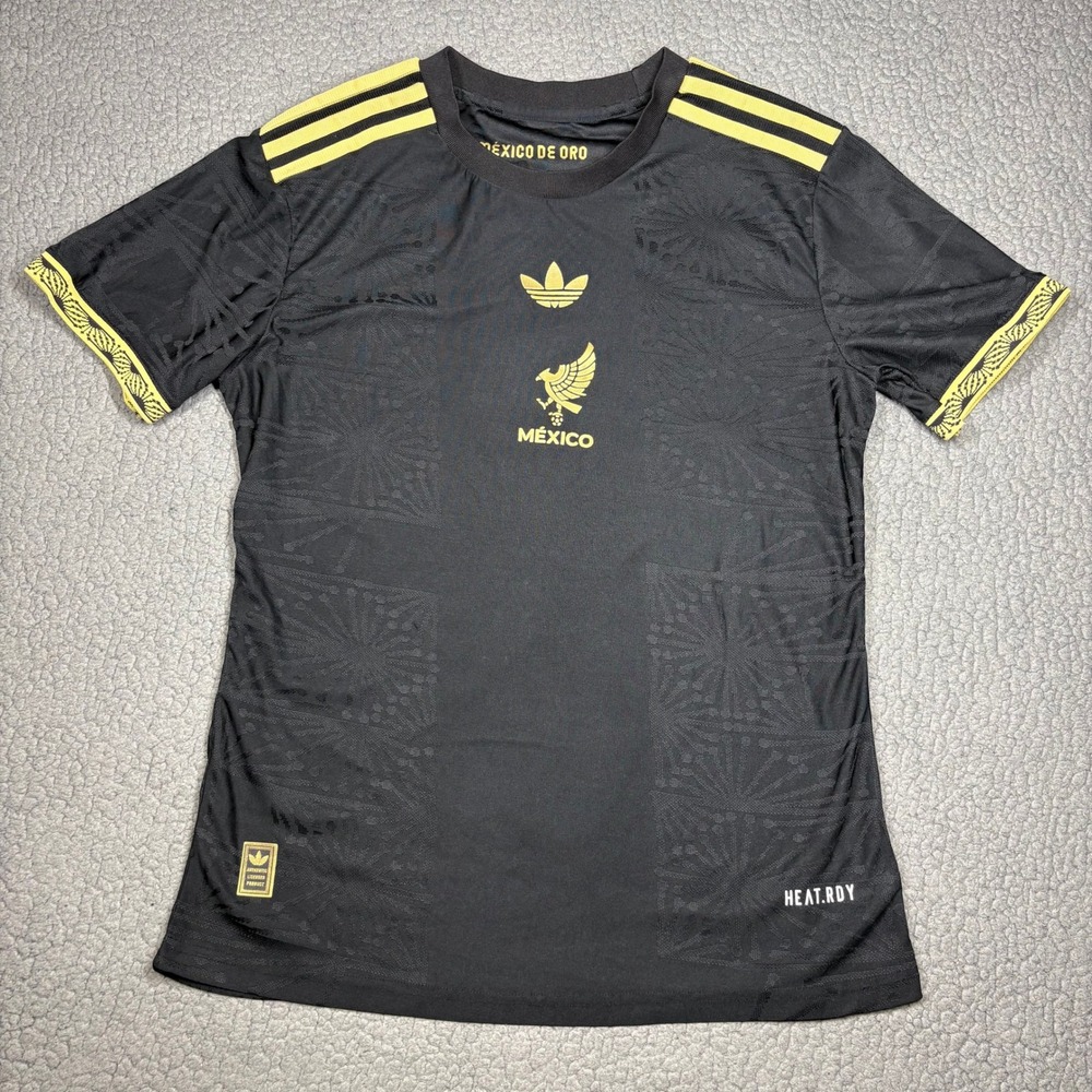 Adidas Mexico Jersey Mens L Mexico De Oro Heat.Rdy Black Soccer Gorpcore